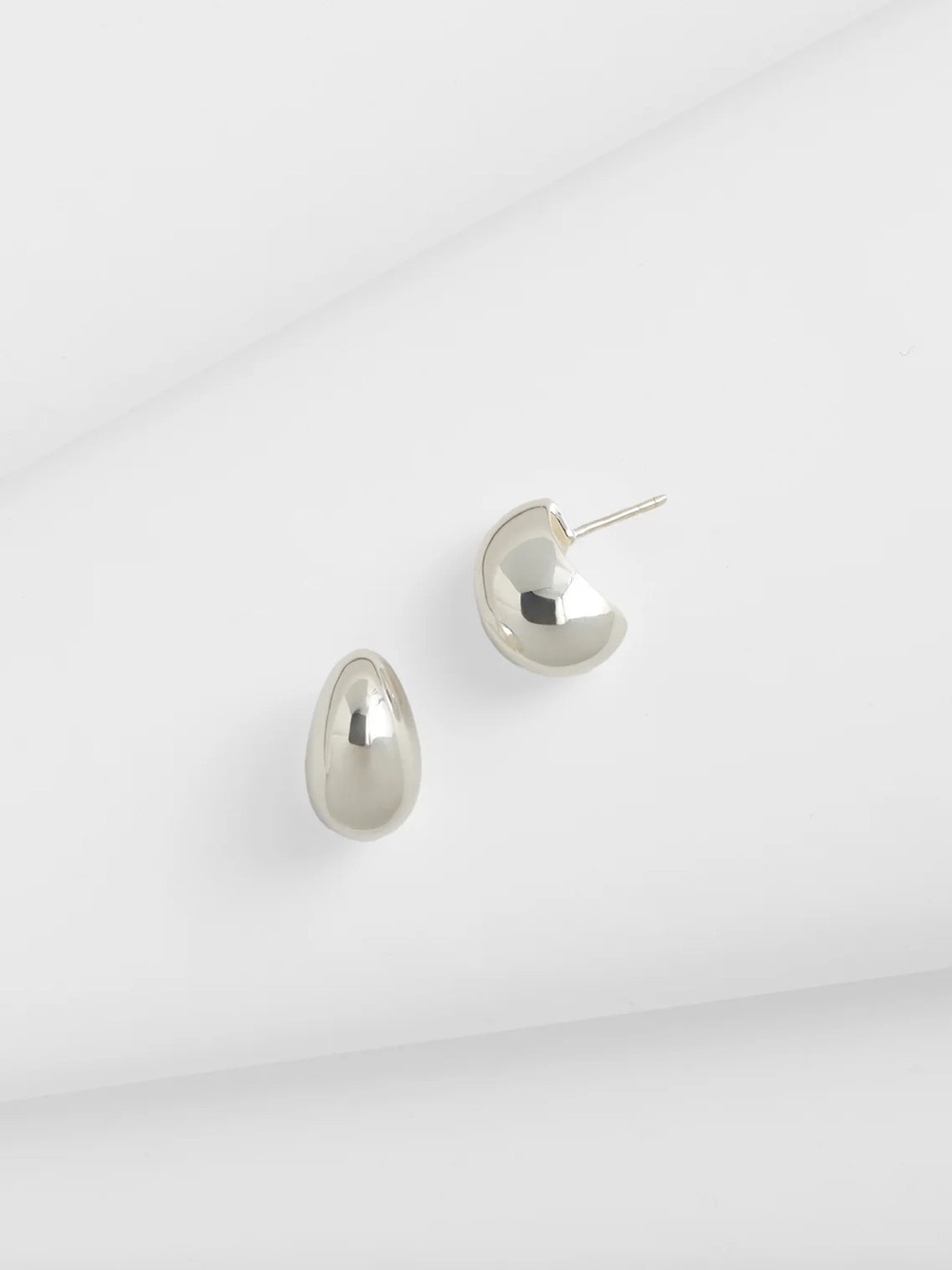 NWT Madewell Demi-Fine Droplet Statement Earrings Silver NR283